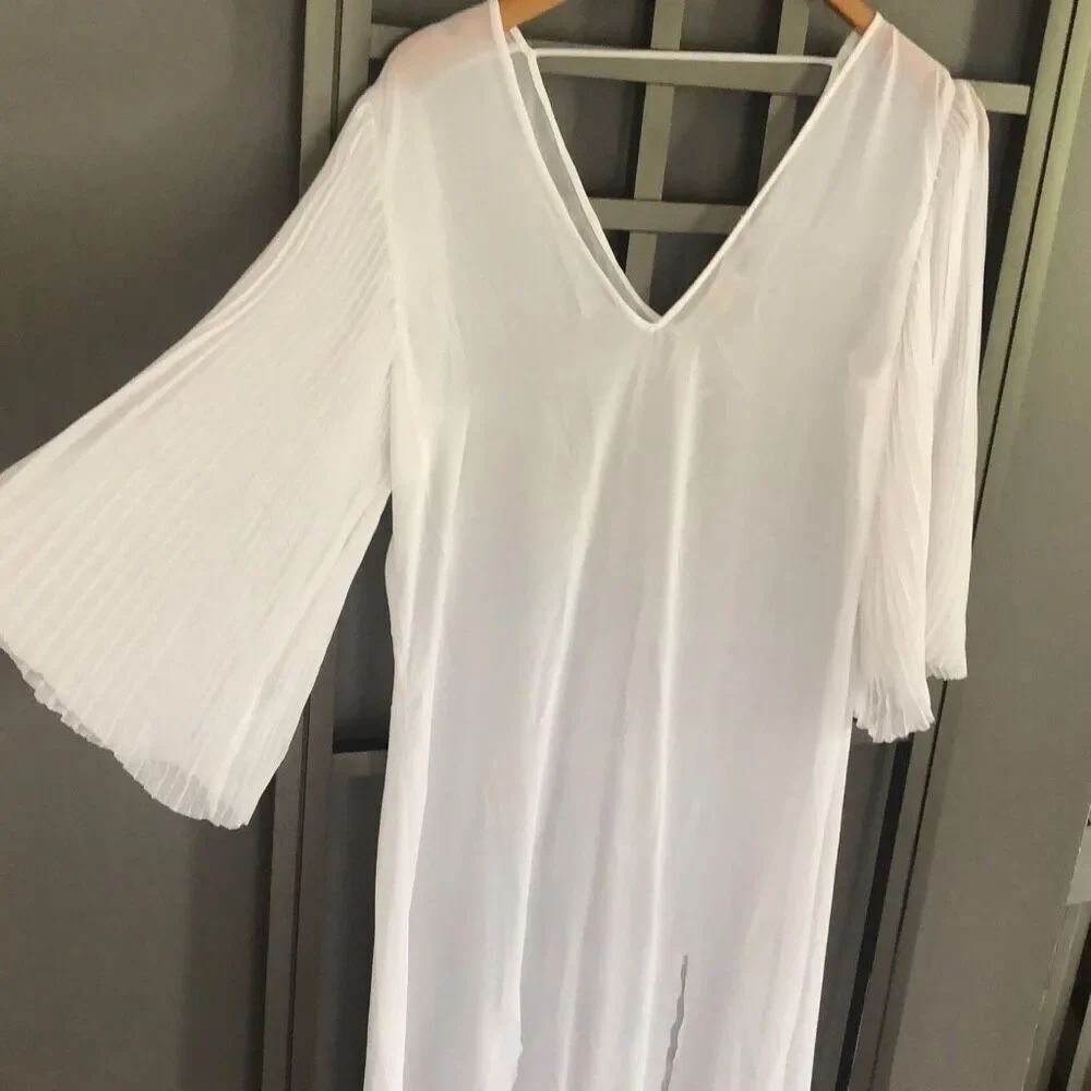 Miarcenas White, sheer angelic, swim where cover-up bathing suit cover-up. Loung